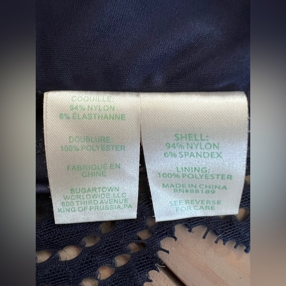 Lilly Pulitzer Jade Dress Sz L Navy Off Shoulder Lace Beach Resort Cocktail - Picture 11 of 15